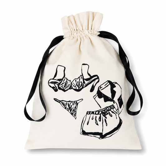 Black Satin Lingerie Travel Bag
